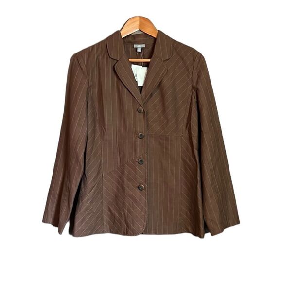 NWT! J.Jill brown linen and cotton blend blazer - Picture 1 of 13